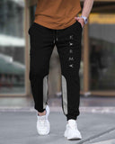 Men Printed Ankle Fit Cuffed Black Jogger