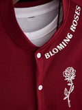 Red Rose Design Mens Half Sleeves Cords Cotton Material