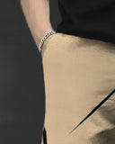 Mens Design Printed Beige Trackpant