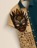 Cream Facemask Designer Men's Half Sleeves Printed Shirt Exclusive
