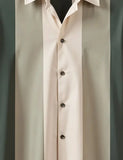 Cream and Green Stripped Designer Men's Half Sleeves Printed Shirt Exclusive