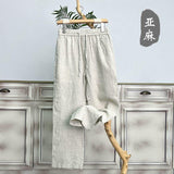 Men's Casual Loose-Fit Linen Pants with Drawstring Waist