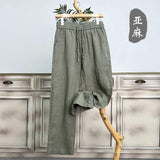 Men's Casual Loose-Fit Linen Pants with Drawstring Waist