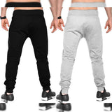 Mens Plain Cuffed Jogger Black & Grey Trackpants
